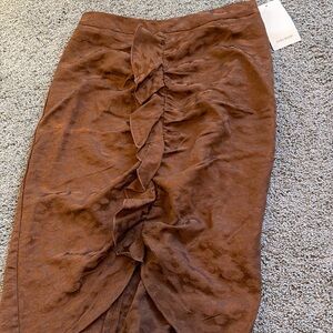 New !!!Zara Brown Textured Pencil Skirt